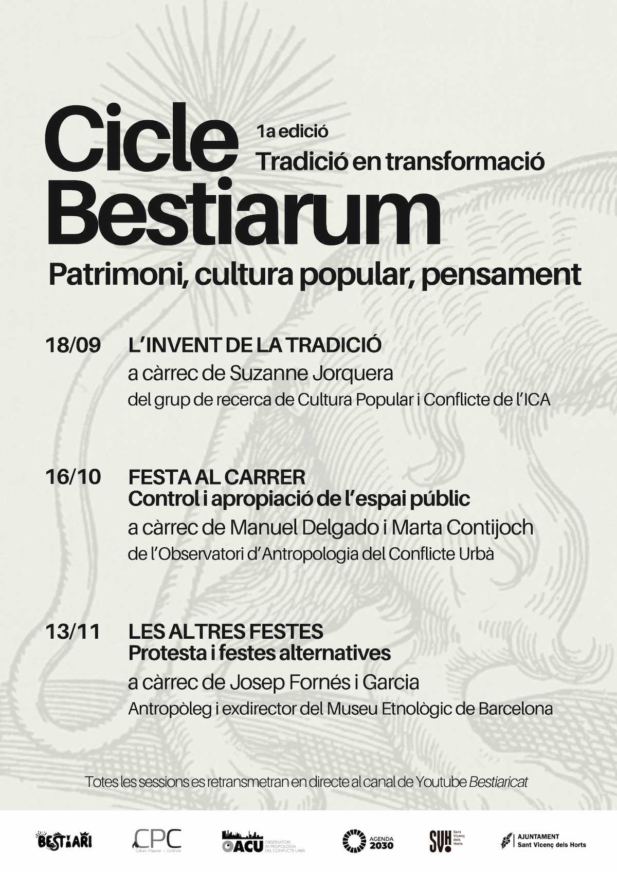 El Cicle Bestiarum arrenca a Sant Vicenç dels Horts amb una conferència sobre “l’invent de la tradició”