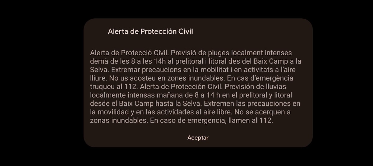 Protecció Civil envia el tercer ES-Alert del setembre per fortes pluges a Sant Vicenç dels Horts